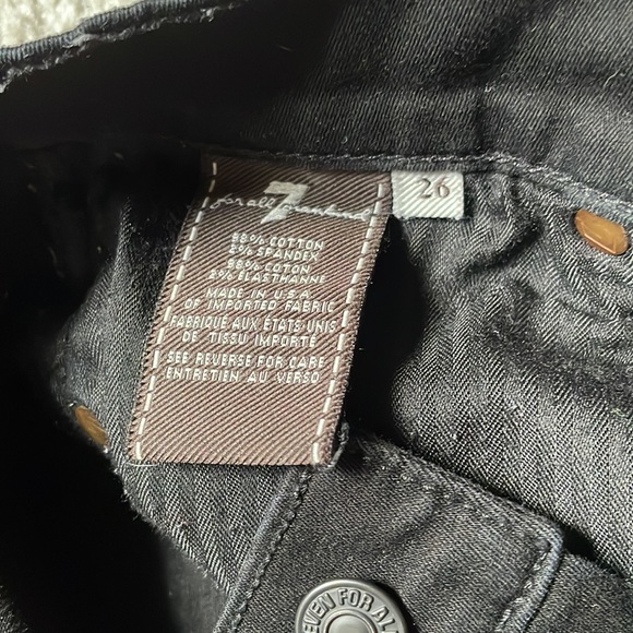 7 for all mankind womens black the skinnystretchy jeans 26 - Picture 3 of 5